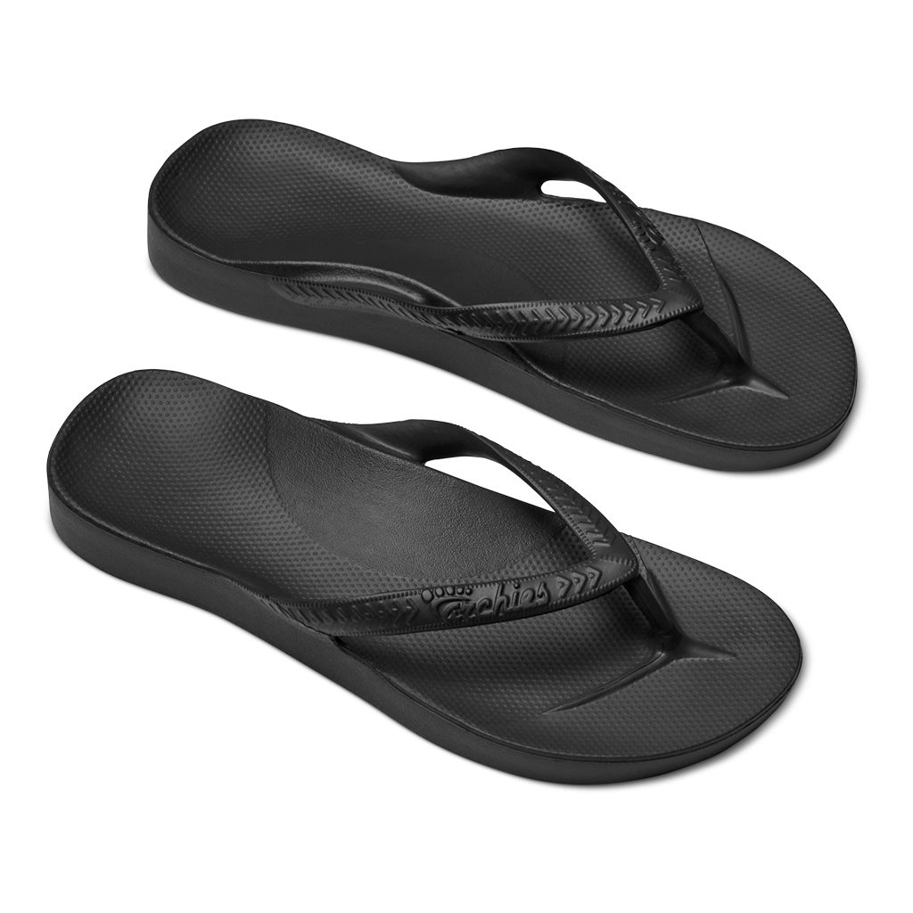 Black Arch Support Thongs - Buderim Foot & Ankle