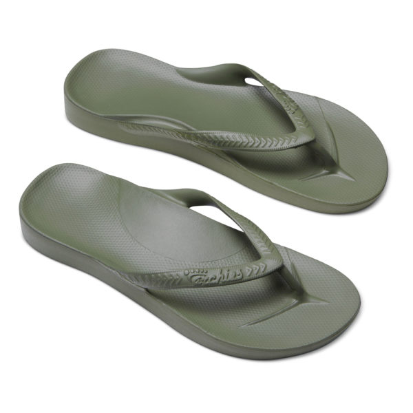 Khaki Arch Support Thongs - Image 2