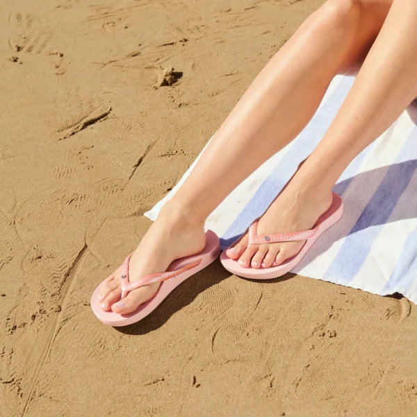 Shimmer Pink Arch Support Thongs - Image 5